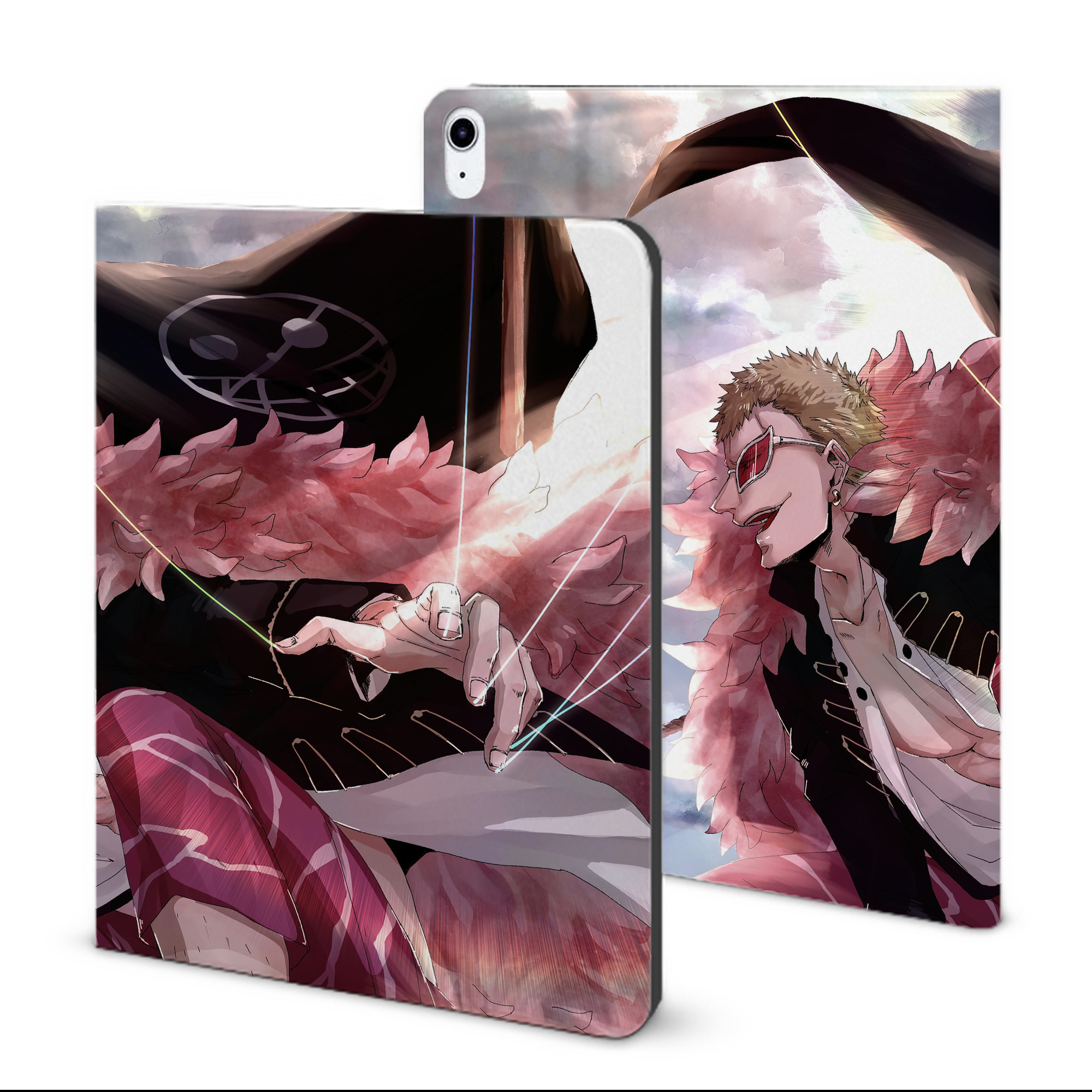 （画像用） ワンピース ONE PIECE IPad ケース ブック型 PUレザー TPU 耐衝撃 軽量 薄型 ペン収納なし 全面保護 IPad 各モデル対応